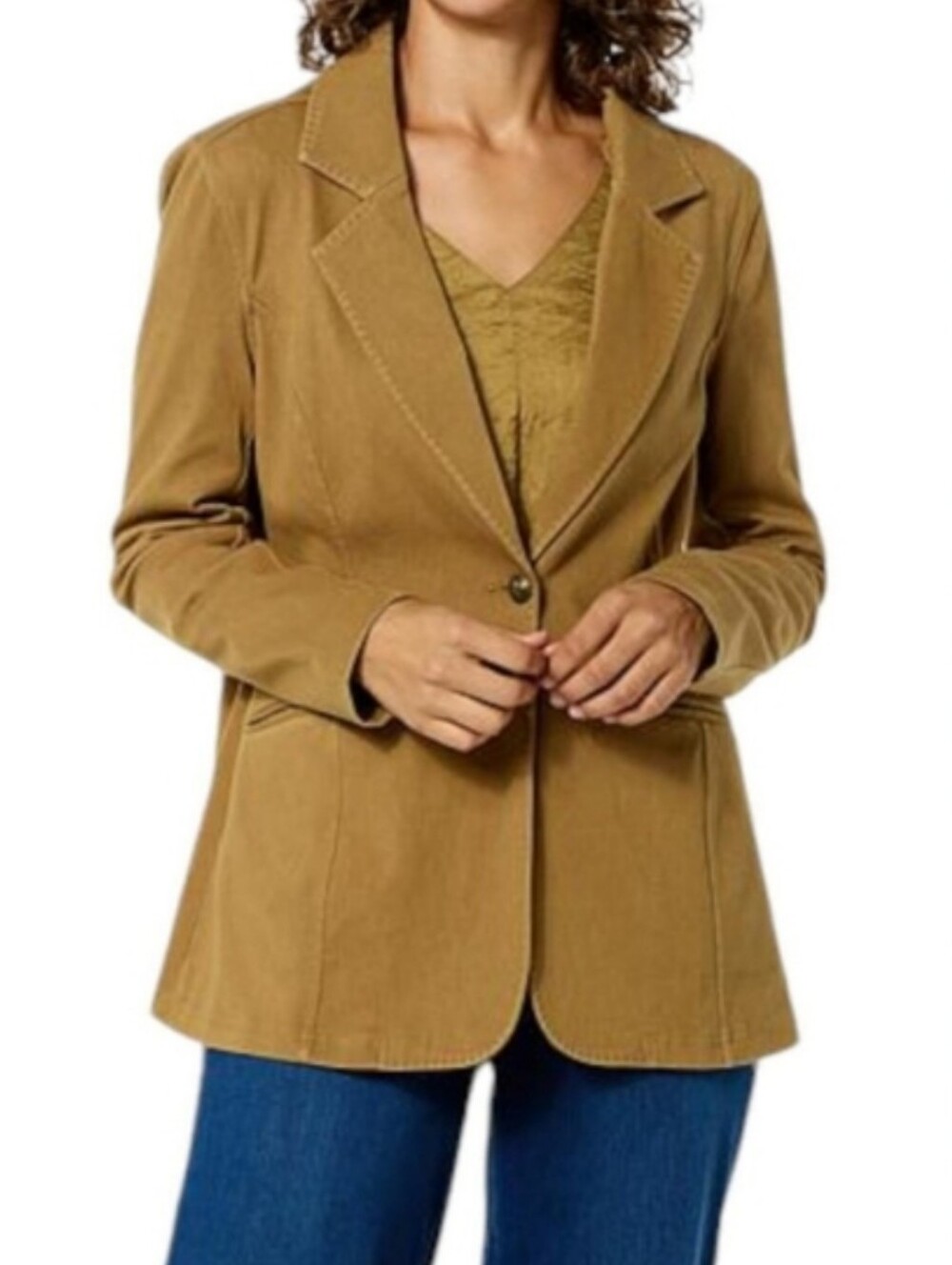 Women's Tan Casual Blazer Jacket